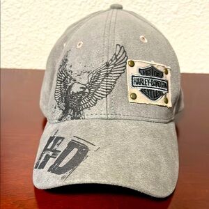HARLEY-DAVIDSON Womens Patch Hat Cap Adjustable Gray Jackson Hole, Wyoming